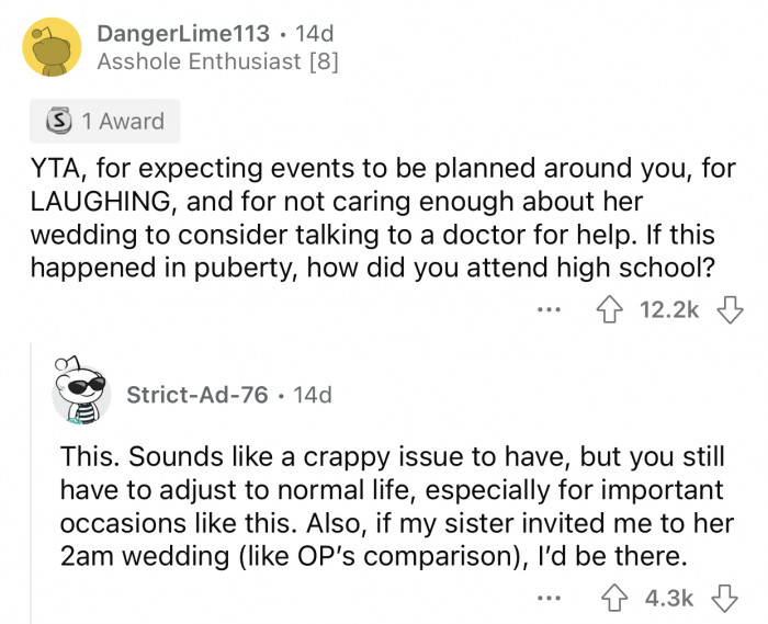 Here's how the Reddit community reacted to u/AITAThrowAway990's post: