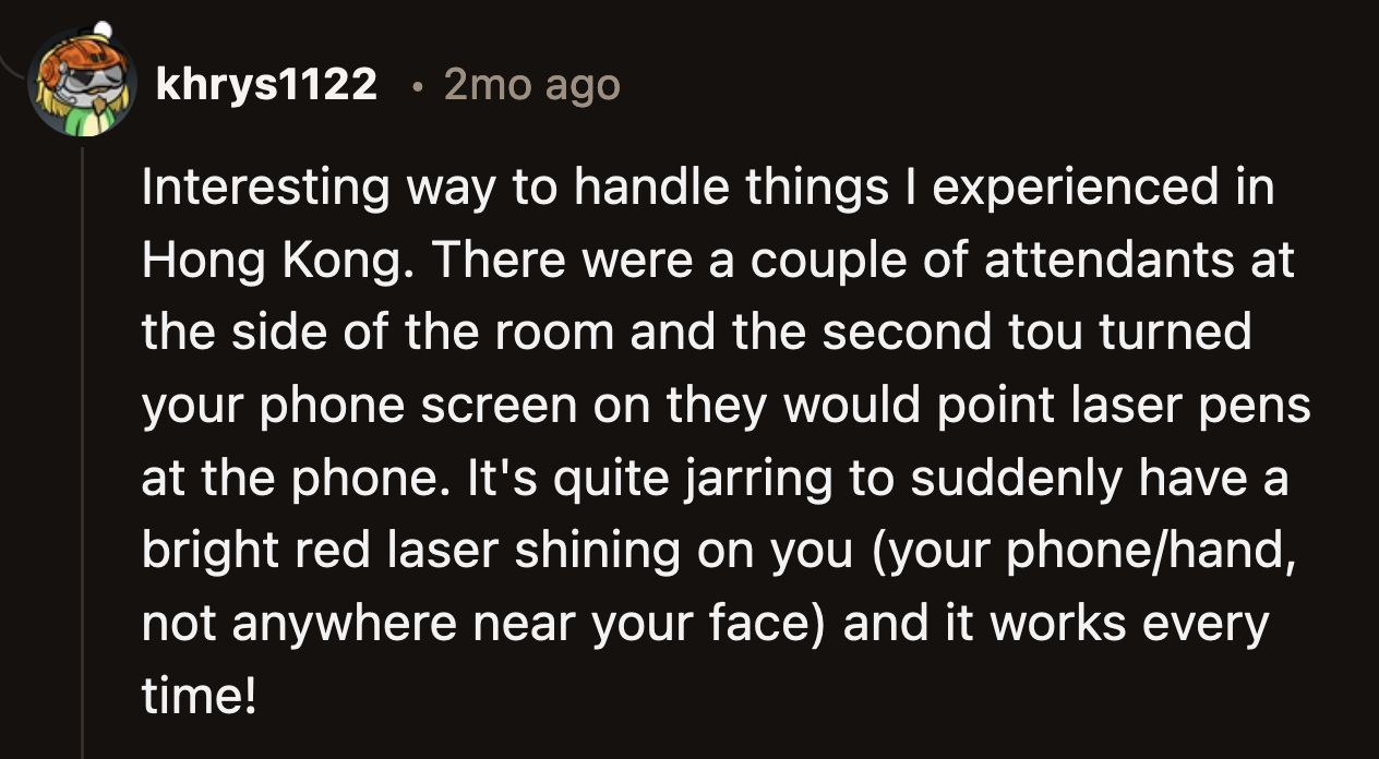 Other cinemas warn movie-goers not to use their phones or they will get thrown out.