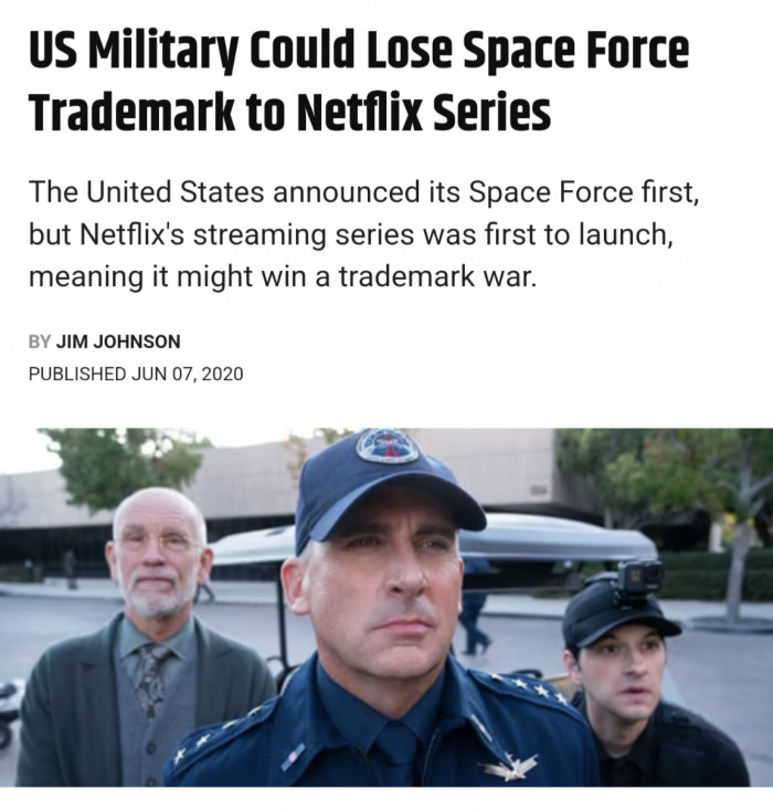 US Military Could Lose Space Force Trademark to Netflix Series