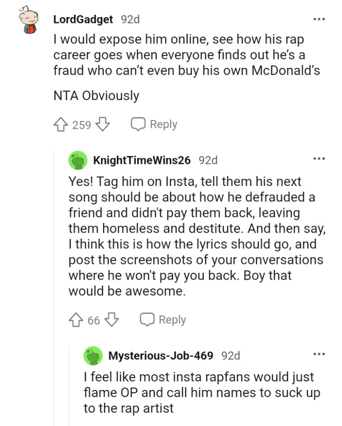 This Redditor would go ahead and expose him online