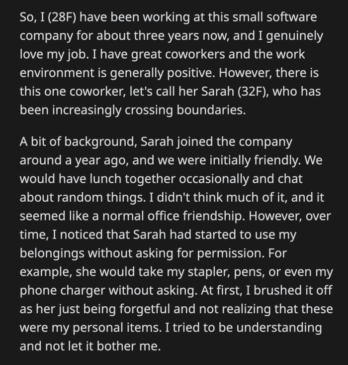 OP didn't lodge any complaints to avoid office drama