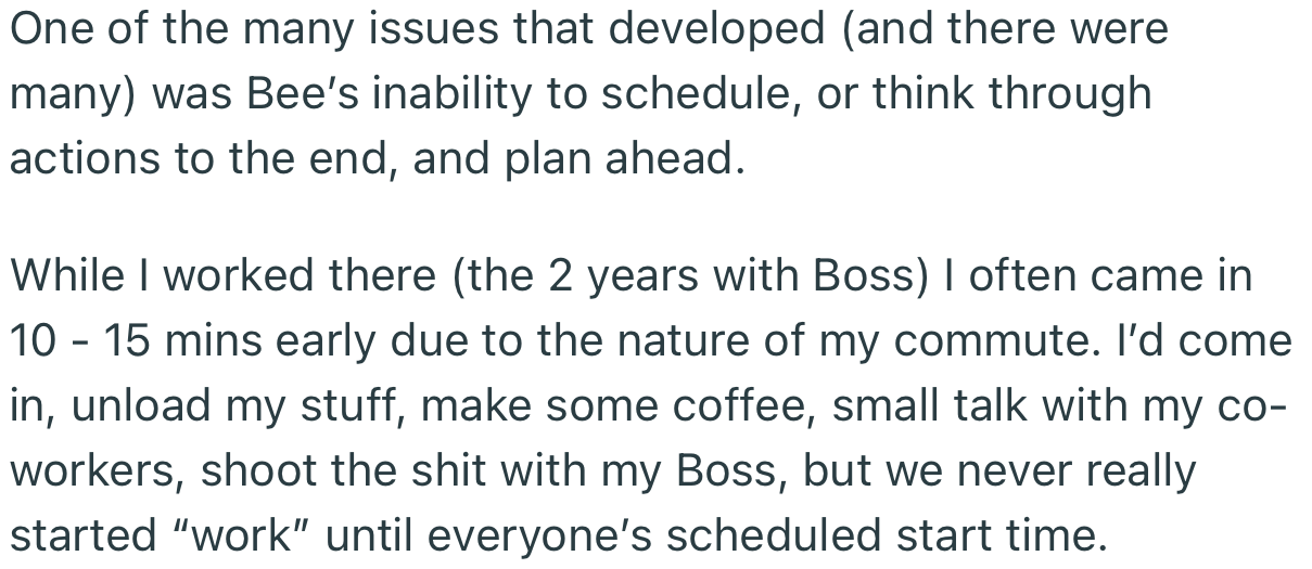 OP’s former boss created an environment that was friendly, where everyone could enjoy their jobs