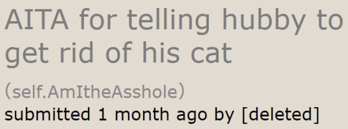 The OP wants the cat out of their home.