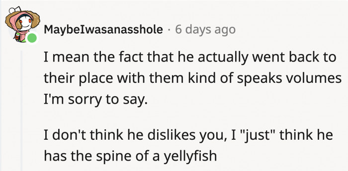 John’s Way of Handling or Not Handling the Situation, in This Case, Might Not Be Because He Has Something Against OP but Because He Is Not Brave Enough to Stand Up to His Family