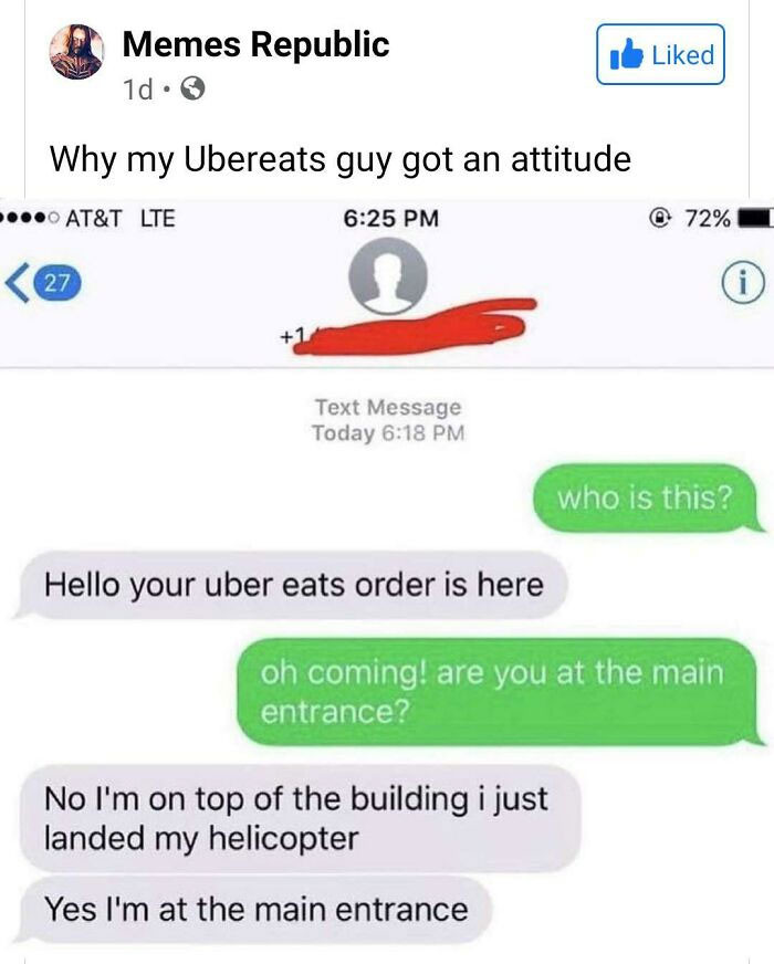 15. Delivery guy is a mood.