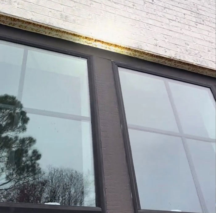 “Looks like our steel lintels are beginning to corrode. As they corrode, they expand, which leads to brick cracking.”