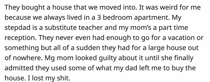 There Was Something Suspicious About Their Immediate House Purchase When OP Knew They Didn't Have Enough Resources
