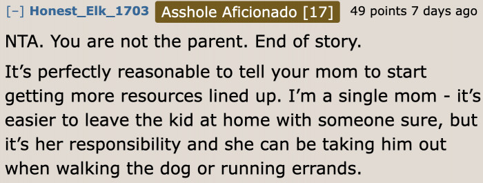 Being a single mom isn't a reason to dump responsibilities on the older child.