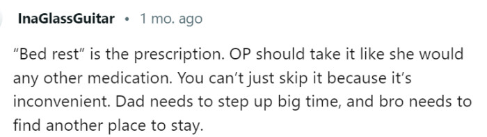 Bed rest is not just a recommendation