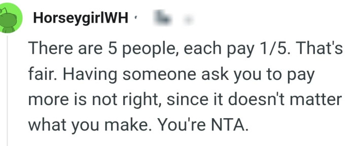 Having the OP pay more is not right