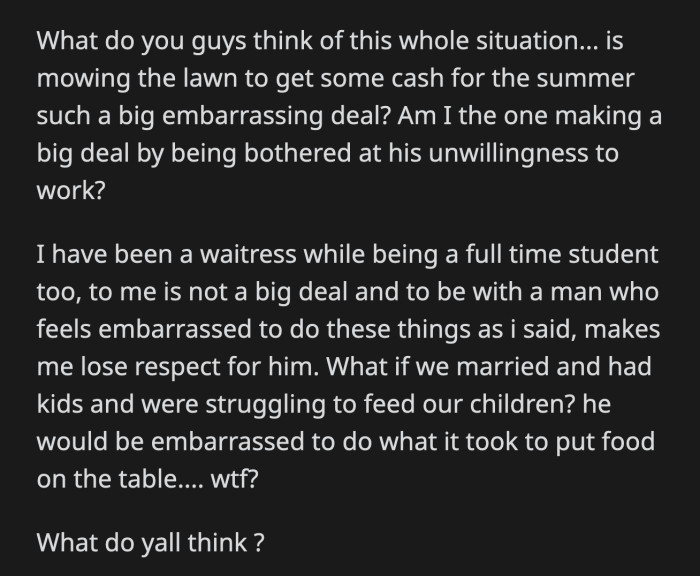 OP asked if she was making a mountain out of a molehill.