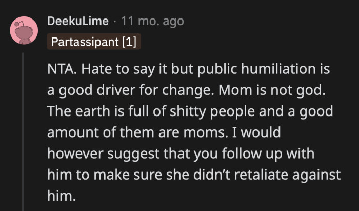 OP needs to make sure her brother is okay after that confrontation