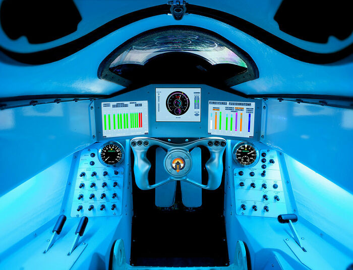 "The New Cockpit Interior Of The Bloodhound Ssc, The British Rocket And Jet-Powered Supersonic Car. It Will Attempt To Reach A Speed Of 1000mph In A South African Desert In 2015/2016 "