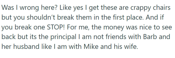 OP asks if they were wrong here