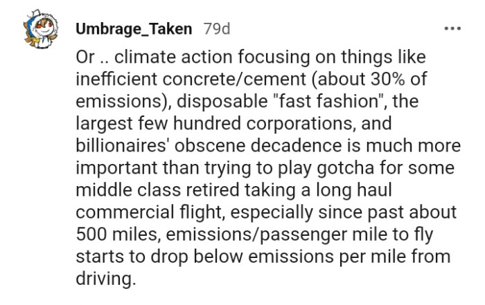 Climate action focusing on things like inefficient concrete