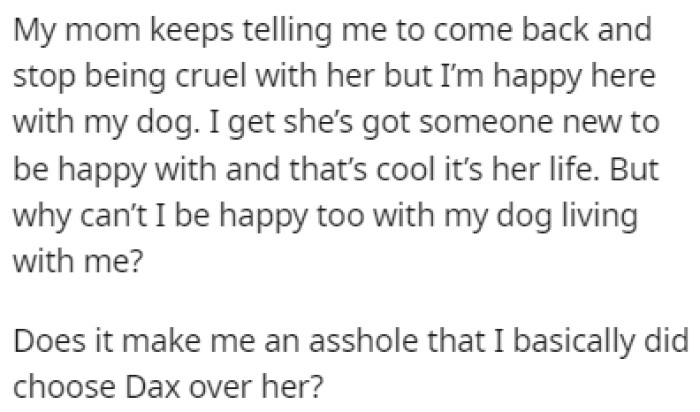 OP is now wondering if he's doing the wrong thing