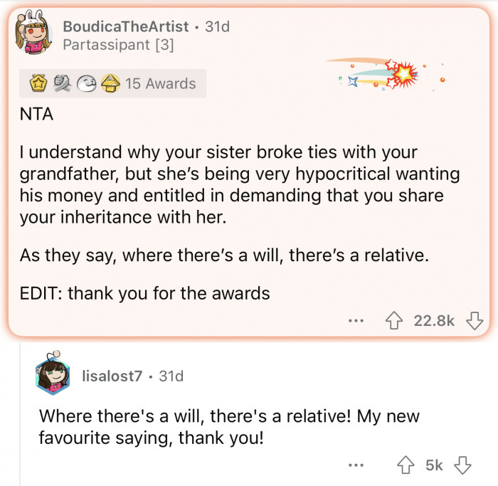 Here's how the Reddit community reacted to the user's post: