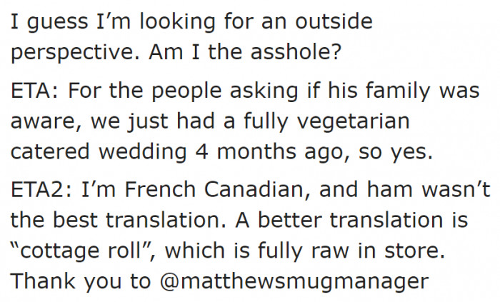 She asked the community for objective opinions.