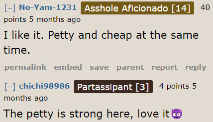 Certain Redditors argue that responding with pettiness is a fitting response to the envy displayed by these siblings.