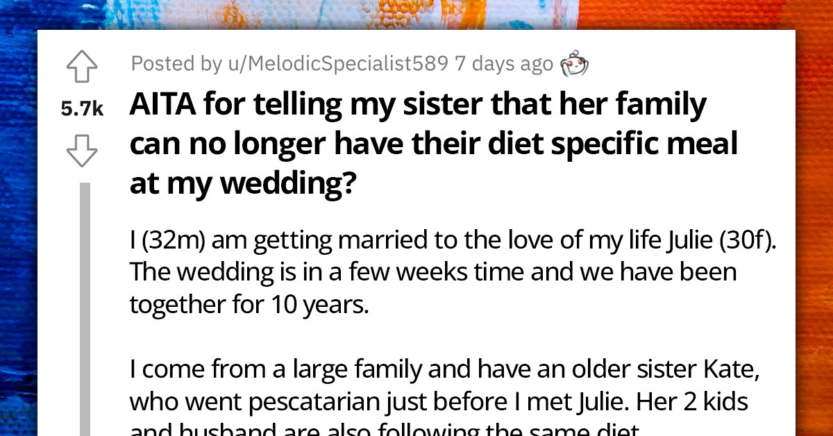 Pescatarian Mom Insists On Bringing Fish Sandwiches For Her Kids To A Wedding Reception Even Though The Bride Is Deathly Allergic To It