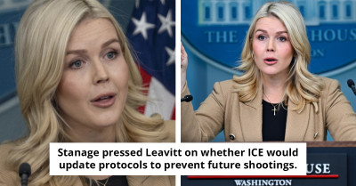Karoline Leavitt responds strongly to reporter's inquiry regarding ICE and the tragedy surrounding Renee Good's passing.