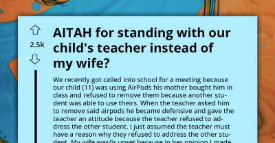 Dad Supports Teacher's Ban on Son's AirPods in Class, Clashing with Wife's Opposing View