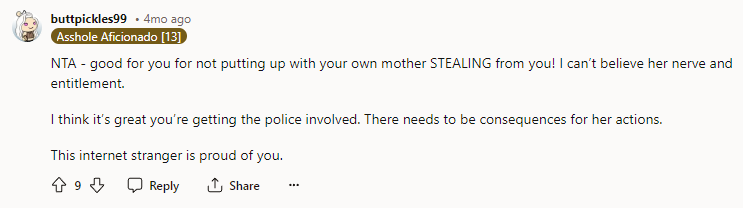 I think it’s great you’re getting the police involved.