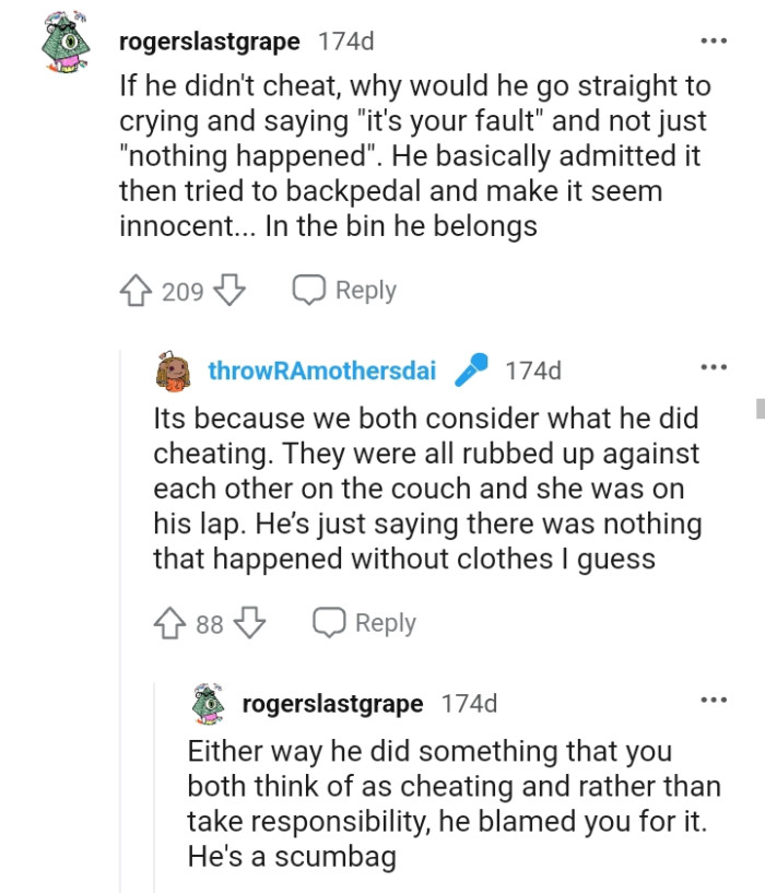 Why did he go straight to crying if he didn't do it?