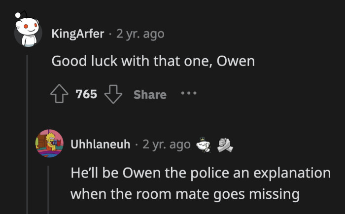 Owen will need a lot of luck in prison