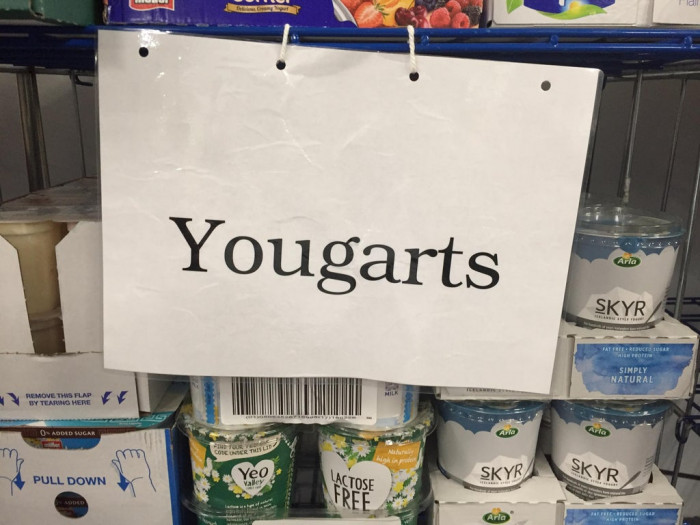 15. “Someone printed this sign for the stock cage at the supermarket and took the time to laminate, hole-punch, and tie it with string to the cage....”