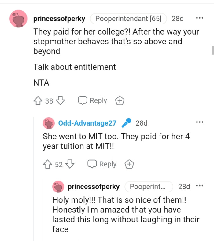 That is so above and beyond... Not to forget entitlement