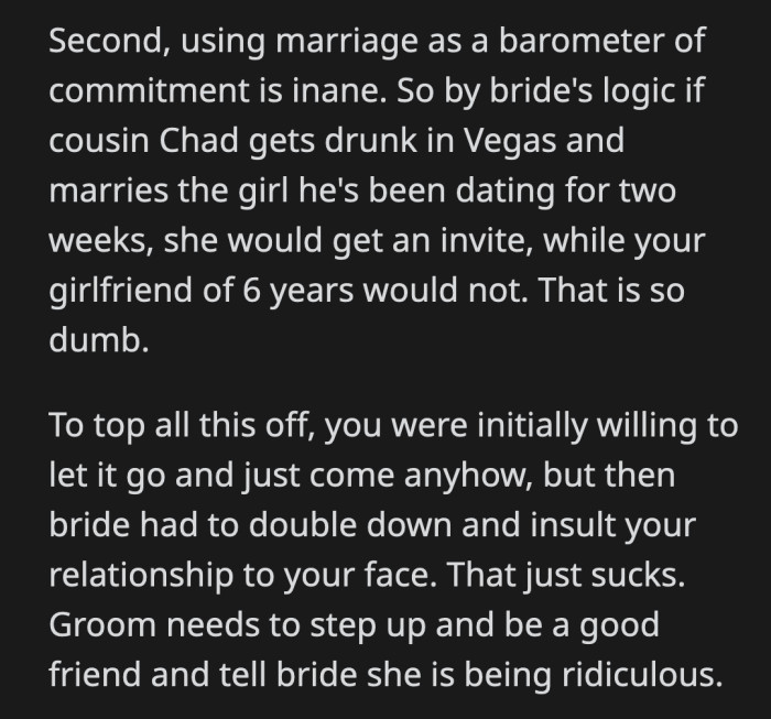 OP was ready to accept their invite but Vicky ruined everything by insulting his long-term relationship and Mary