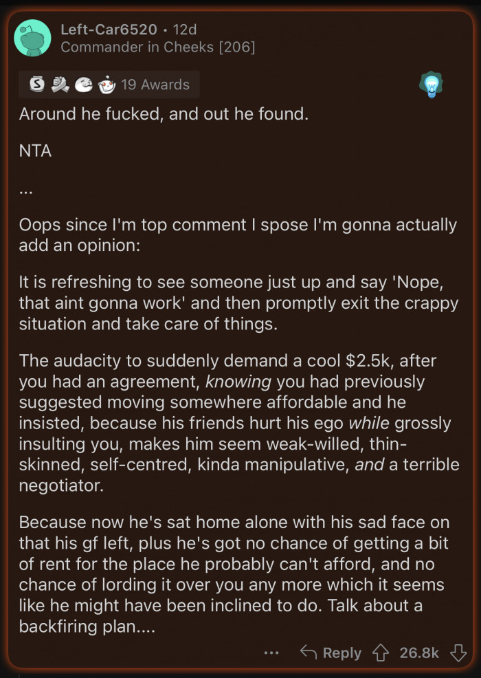 Here's how the Reddit community reacted to u/idiotrichboyfriend's post: