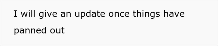 She also assures the thread subscribers that she'll keep them posted with updates.