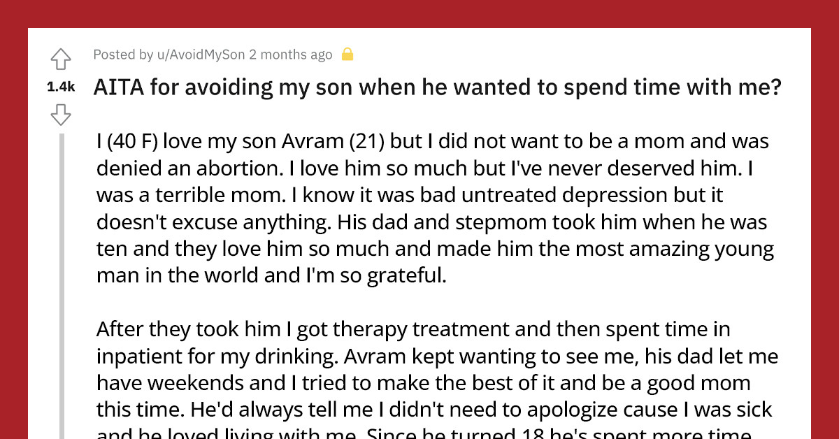 Supportive Reddit Community Helps A Mom Realize She Deserves Her Son's Love And Forgiveness And Now Their Relationship Is Better Than Ever