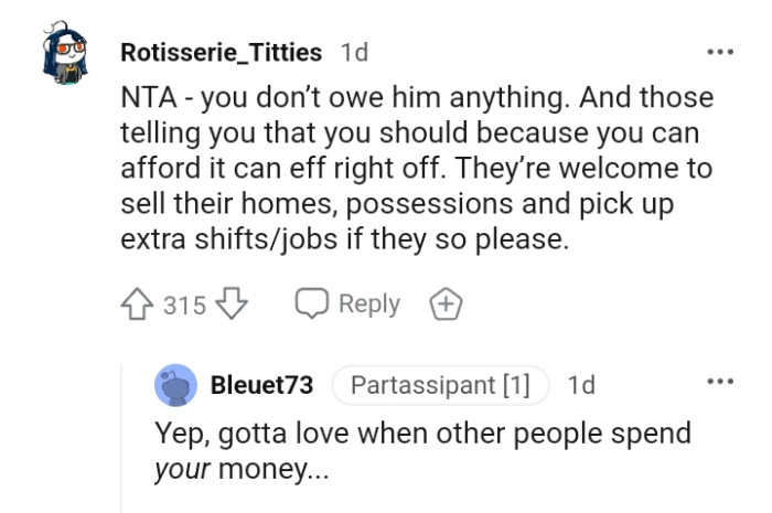 They are welcome to sell their homes if they so wish