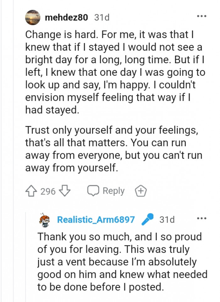 This Redditor couldn't envision themselves feeling that way