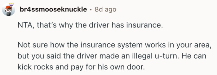 “He can kick rocks and pay for his own door.”
