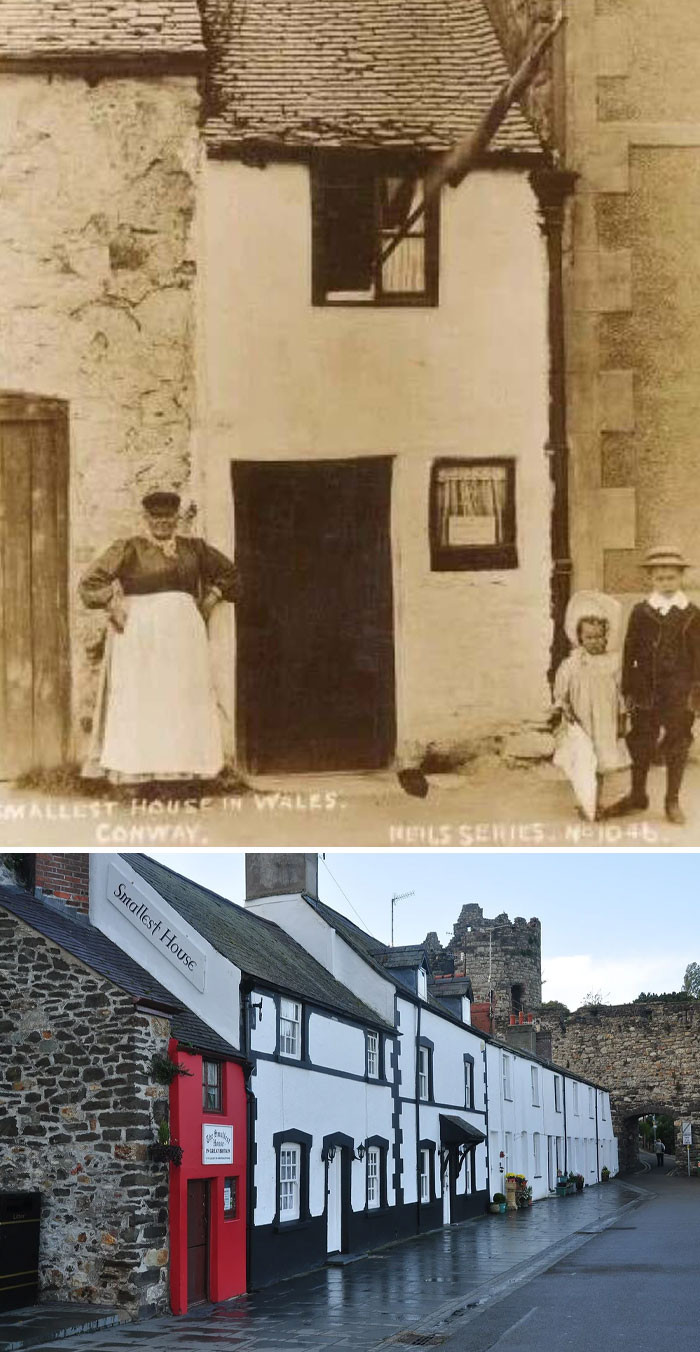 Quah House In Conwy, Wales In 1902 And 2016