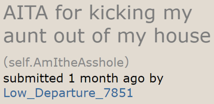 The original poster (OP) had an argument with her aunt.