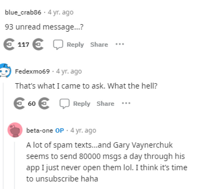 Many of us just couldn't stop staring at the fact that OP has 93 unread messages, and our anxiety would be high simply because of that.