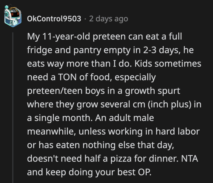 Does OP's brother-in-law always get the biggest portion in every meal?