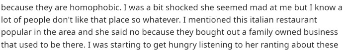 Her friend had problems with every place they chose, and OP was getting hangry.