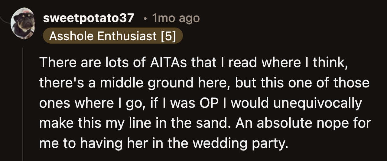 OP did suggest a great middle ground. Liz could be a guest and be a part of the family photos. Why wasn't that enough?