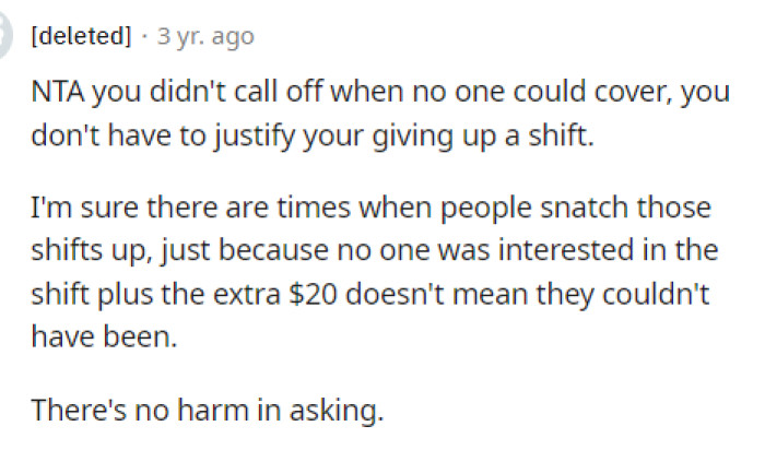 The supervisor was obviously just mad about the fact that she tried to call out in general, and it probably had nothing to do with her 