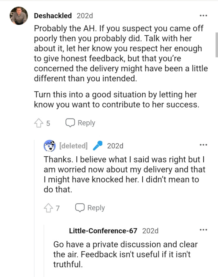 OP's concerned that the delivery might have been a little different than intended