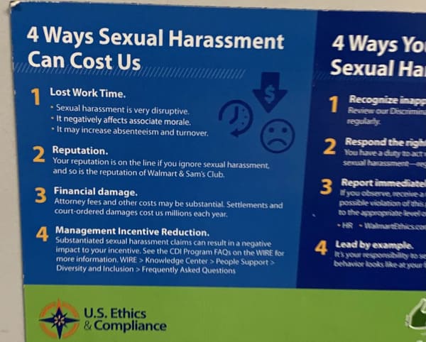 12. Aww you’ve been sexually harassed? Well Walmart is the REAL victim here