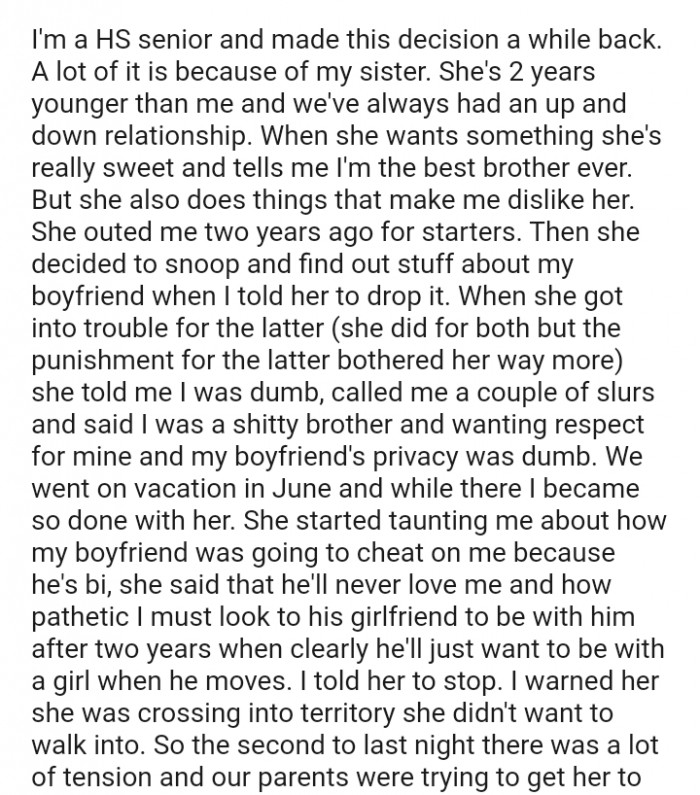 She decided to snoop and find out stuff about my boyfriend