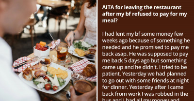 Woman Walks Out Of A Restaurant After Her Boyfriend Refuses To Pay For Her Meal