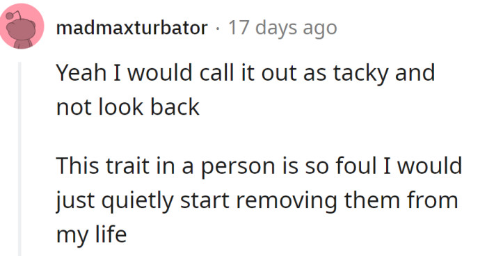 This trait in a person is immoral